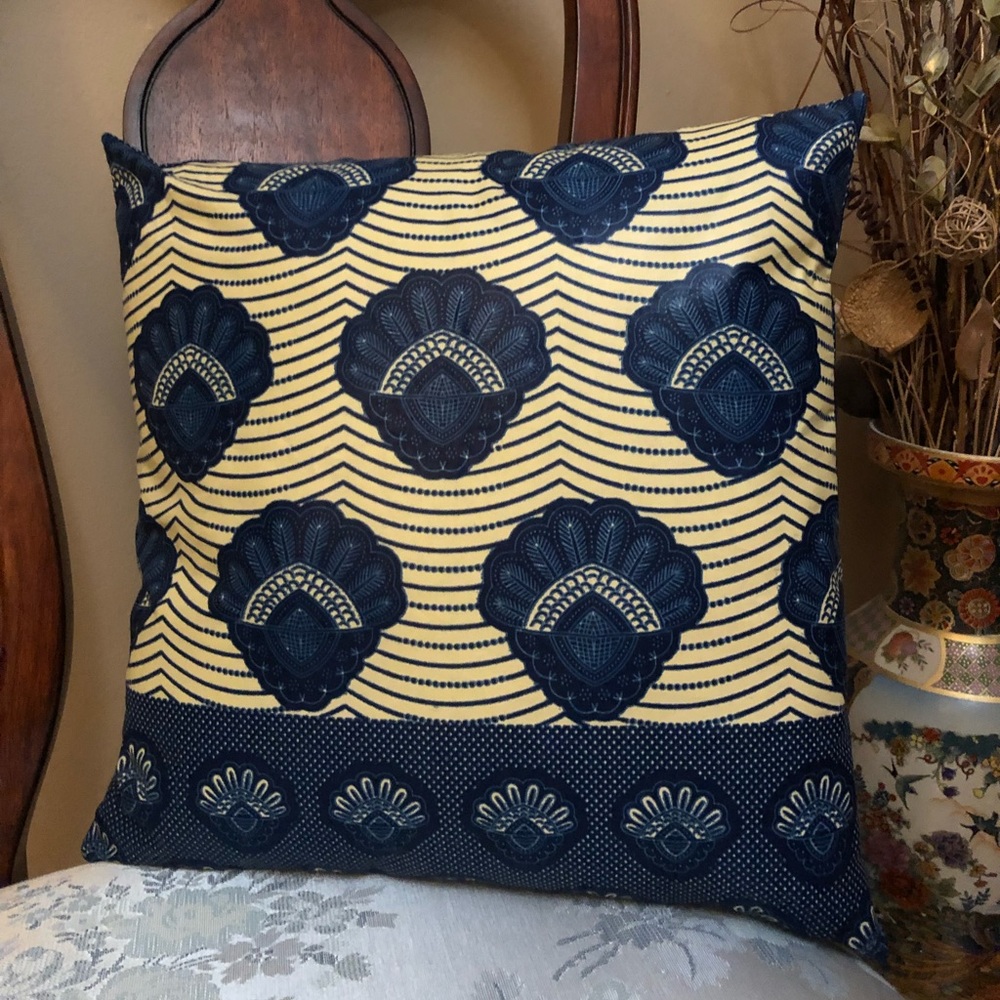 Handcrafted Ankara Print Accent Pillow Cover